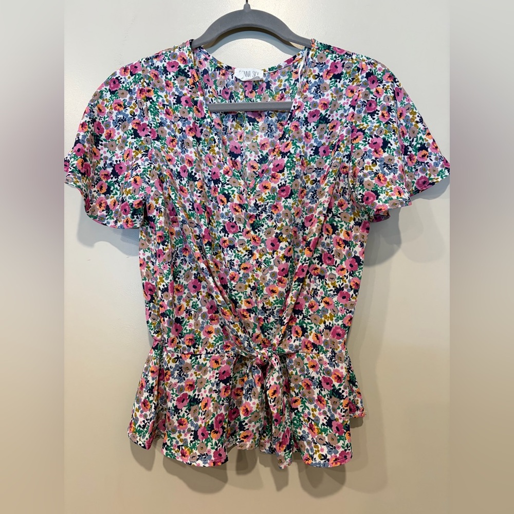 Floral Wrap Top